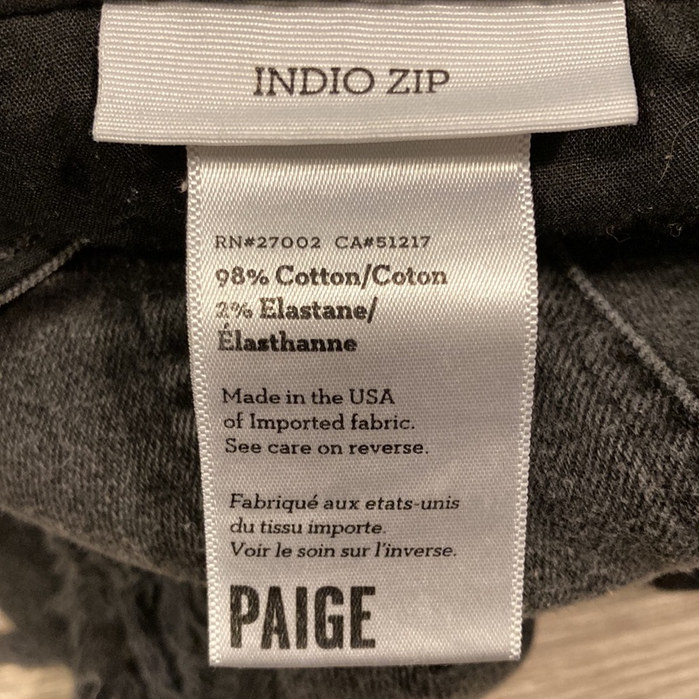 PAIGE Indio Zip Jeans Size 28 - Picture 5 of 6